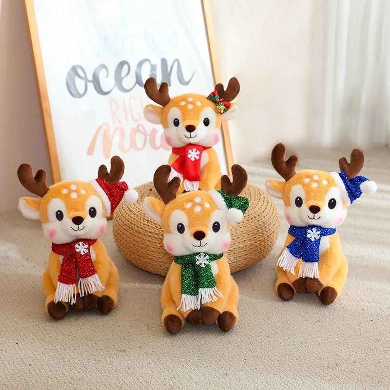 Latest Christmas Scarf, Deer Doll Pillow, Kawaii Stuffed Plush Toy Doll, Cartoon Anime, Cute Children's Birthday Gift, Fun Doll