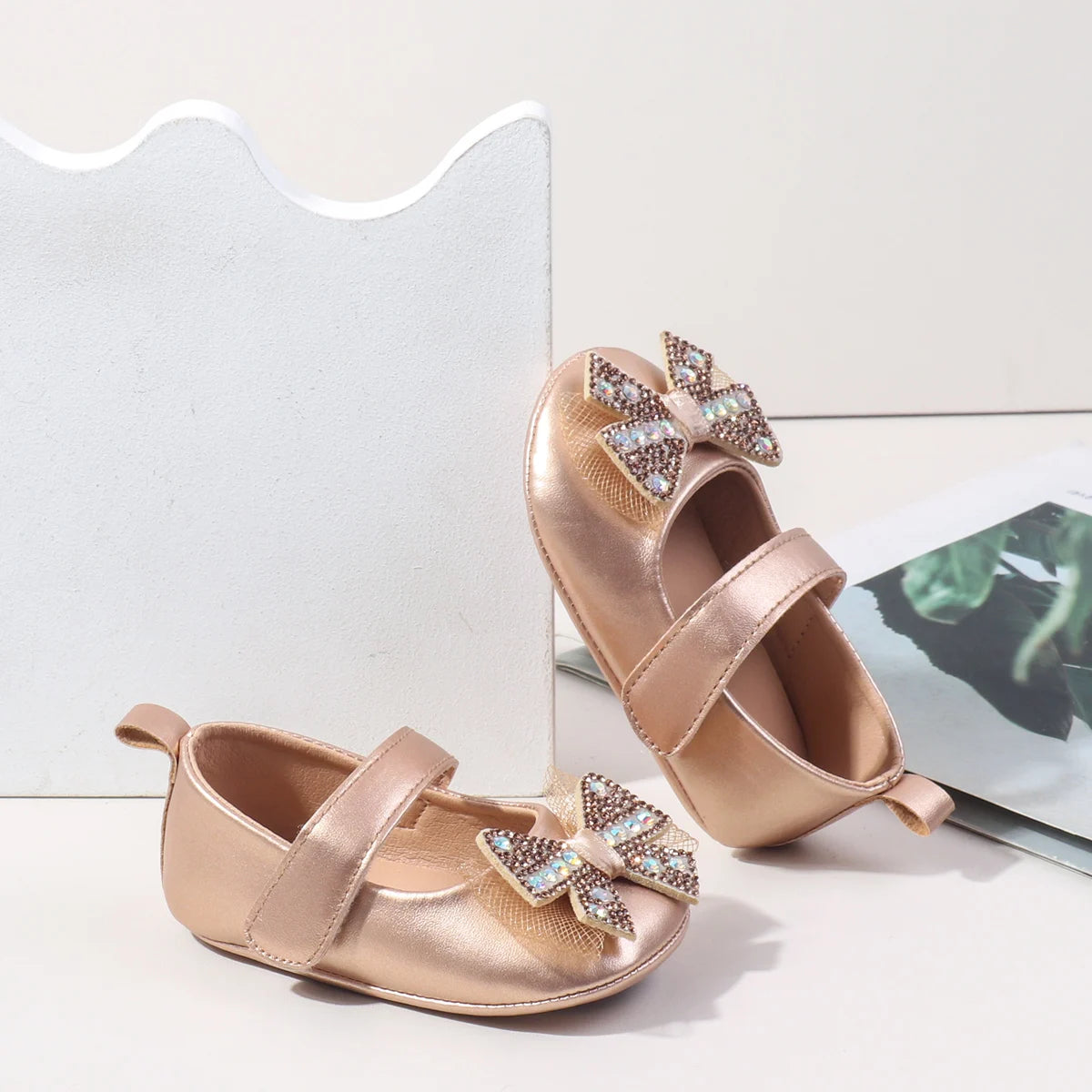 Spring Summer Sweet Shining Girl Princess Dress Shoes Bowknot Design Non-slip Indoor Outdoor Walking Shoes BBW5122