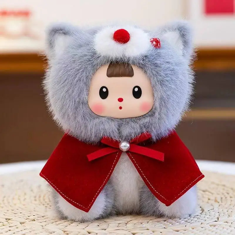 2026 New Little Red Riding Hood Big Gray Wolf Vinyl Plush Toys Cute Scholar Bear Scholar Rabbit Plush Doll Vinyl Table Companion