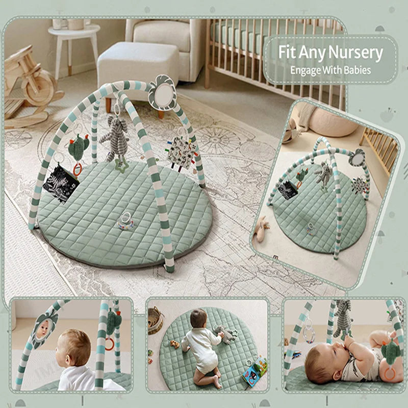 Multi-functional Baby Fitness Stand with Music Gym Activity, Comfort Toy, Blanket Pad, Early Education 0-36 Months, Newborn Gift