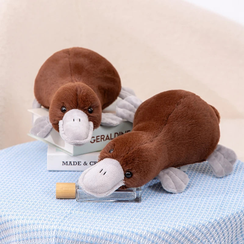 Simulation Cute Platypus Plushie Stuffed Animal Plush Doll Pillow Toy Super Soft Grey Lying Plush Toy High Quality Kid Toy Gfit