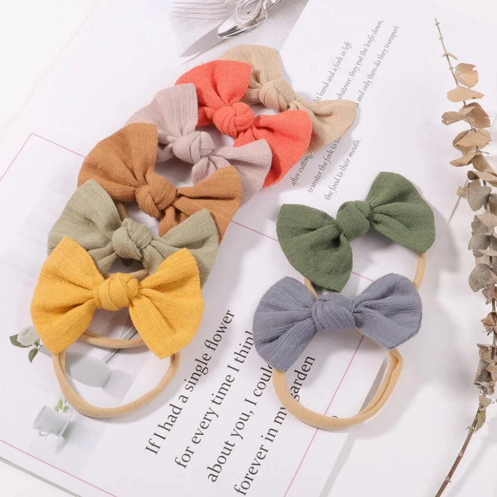 5Pcs/set Set Baby Bows Soft Cotton Hair Bands for Kids Girls Band Newborn Headwear Kids Hair Accessories