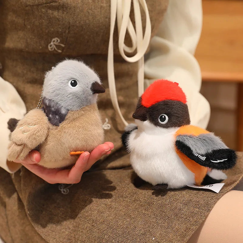 Hot 1pc 14cm Kawaii Birds Plush Pendant Toys Keychain Simulation Parrot Bird Nest Plush Keyring Anime Cute Gifts For Girls Kids
