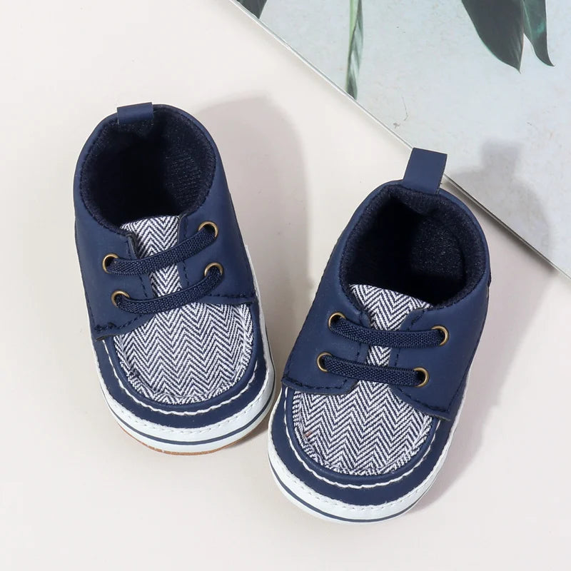 Spring And Autumn Baby Boys First Walking Indoor Outdoor Toddler Shoes With Fashion Design And Soft TPR Sole For 0-18M Baby