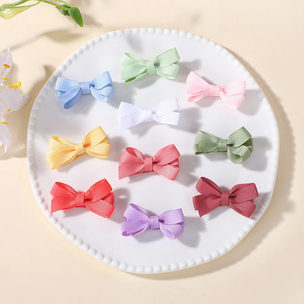 60Pcs Random Candy Color Hair Bows Hair Clip 2.36 Inch Ribbon Hairgripes Cute Baby Girls Headdress