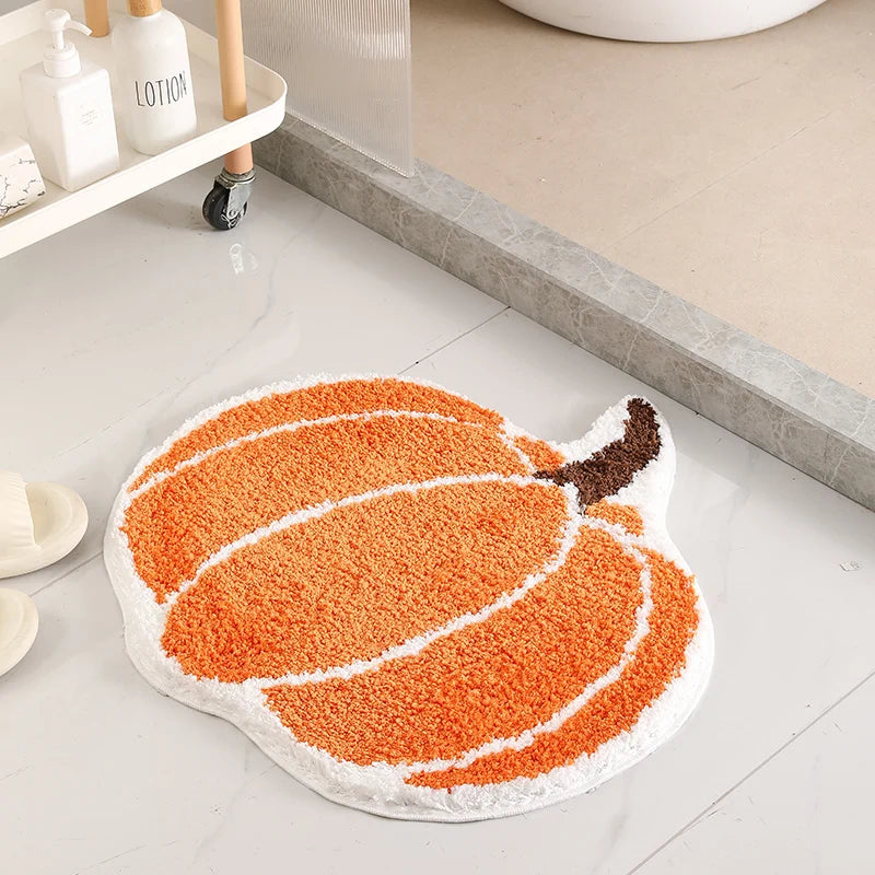 Halloween Pumpkin Velvet Rug - 60cm Anti-Slip Indoor Mat