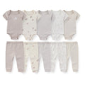 Kiddiezoom 10 Pcs/Lot Four Seasons Fashion Baby Clothing Set Cotton Soft Newborn Bodysuits+Pants Infant Outfit Gift