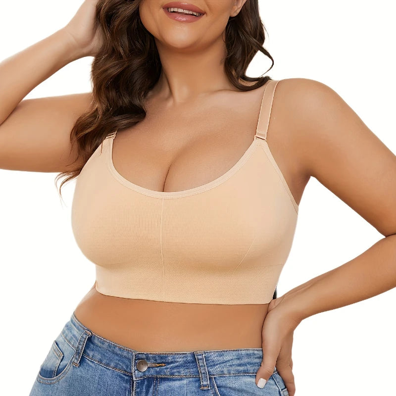 Women Bra Plus Size Seamless Brassiere Breathable Wire Free Bralette Underwear Comfortable Active Padded Brassiere Crop Top