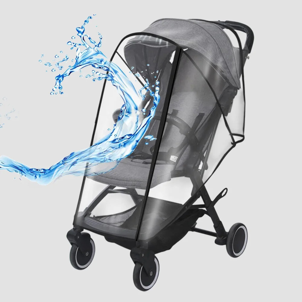 Transparent Baby Stroller Rain Cover Outdoor Windproof Baby Pram Rain Cover Waterproof Travel Pushchair Raincoat