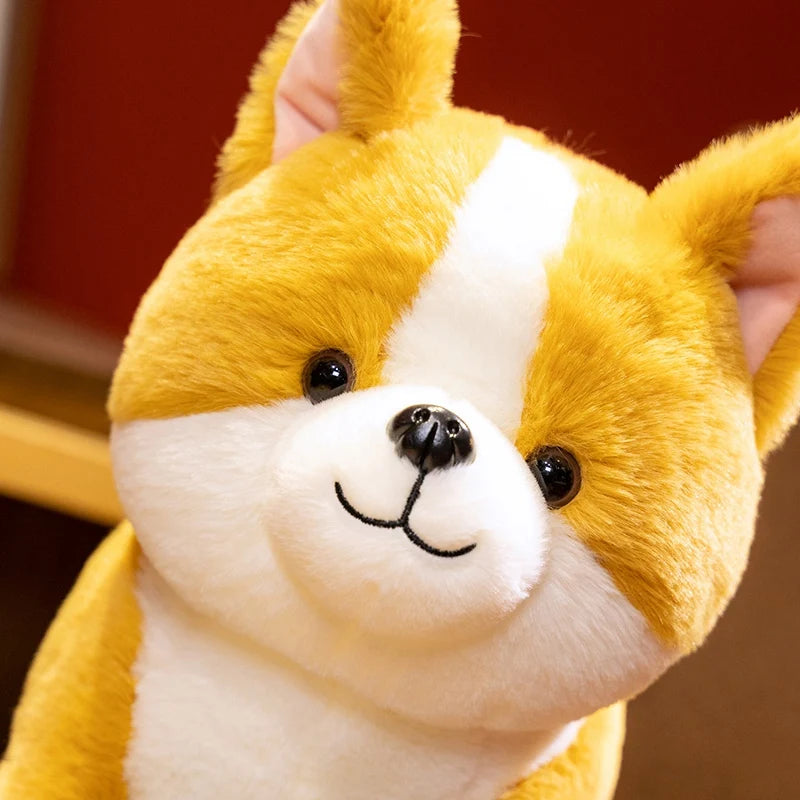 Hot Lifelike Corgi Dog Plush Toy Stuffed Animal Cute Simulation Puppy Inu Fluffy Appease Baby Doll Gift for Children Birthday