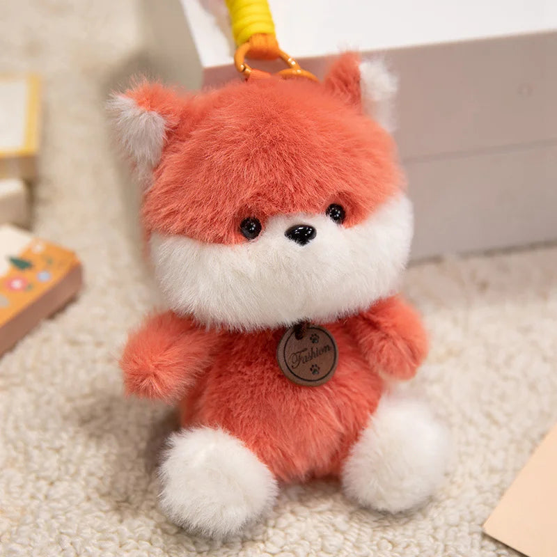 Soft Plush Animal Pendant Dolls Panda Fox Sloth Cat Dinosaur Bunny Capybara Pig Stuffed Toys For Children