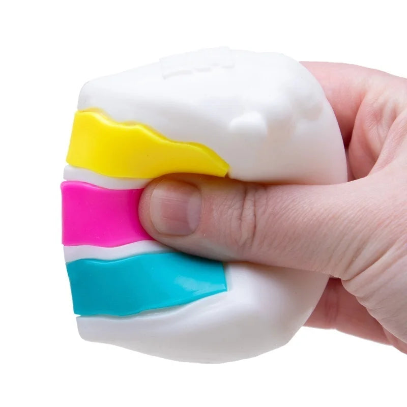 Needoh Peace O' Cake Slice Stress Squeeze Toy TPR Soft Squishy Fidget Gadget Mood Soothing Sensory Toy For Office Decompression