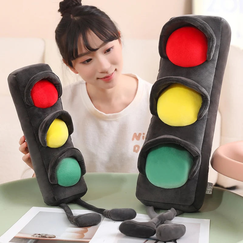 Lifelike Stuffed Signal Lamp Plush Toys Soft Traffic Light Toys For Children Funny Traffic Game Props Creative Home Decor
