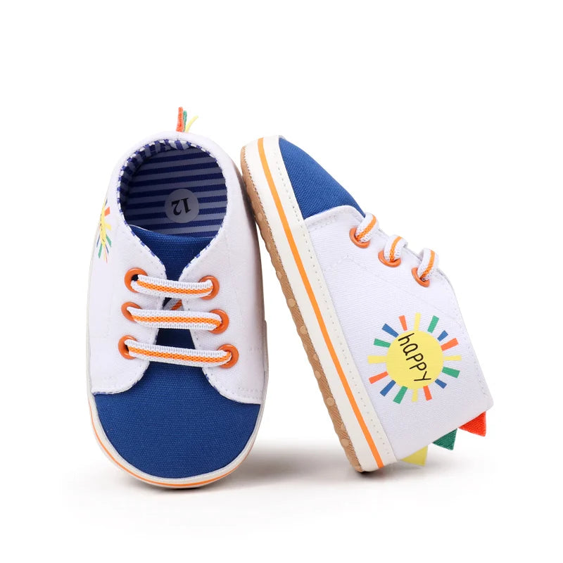 Hoting Selling Spring and Autumn Baby Boys and Girls Canvas TPR Anti Slip Cute Cartoon Printing High Quaity Soft Cotton