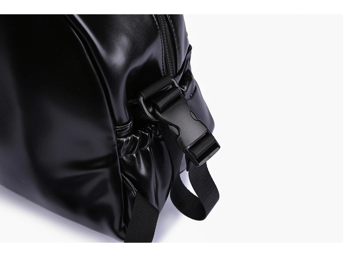 New Fashion PU Black Diaper Backpack for Baby Large Capacity Waterproof Pockets Diaper Bag for Mother Travel Stroller Bag