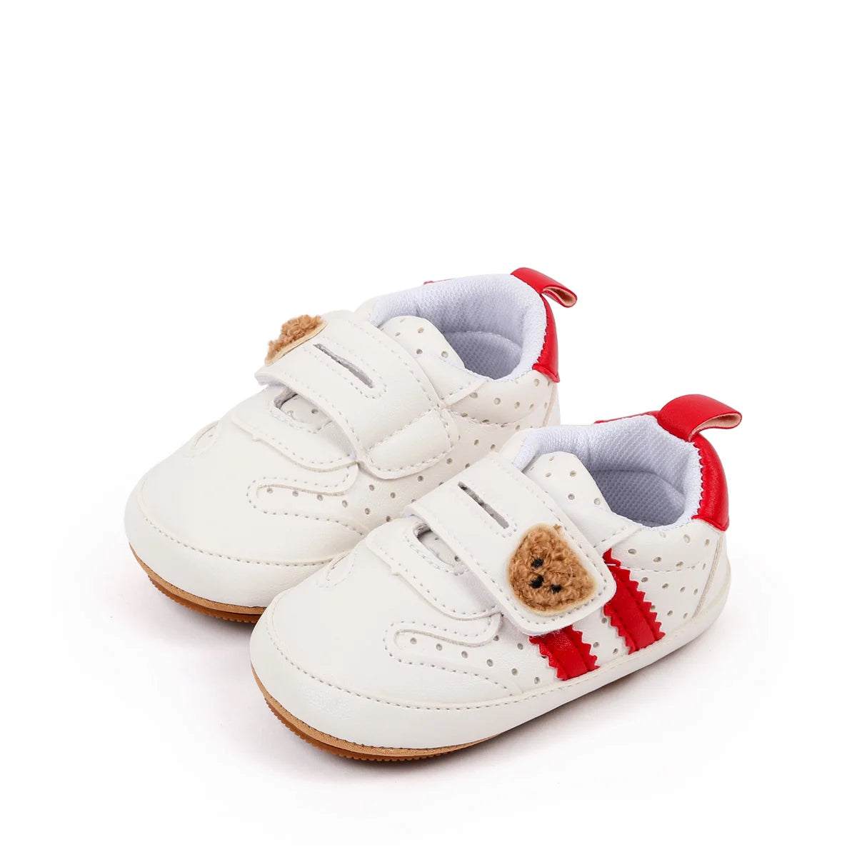 2025 0-18 Months Baby Boys Girls Sneakers Cute Bear Embroidery Infant First Walking Shoes Non-Skid Athletic Shoes