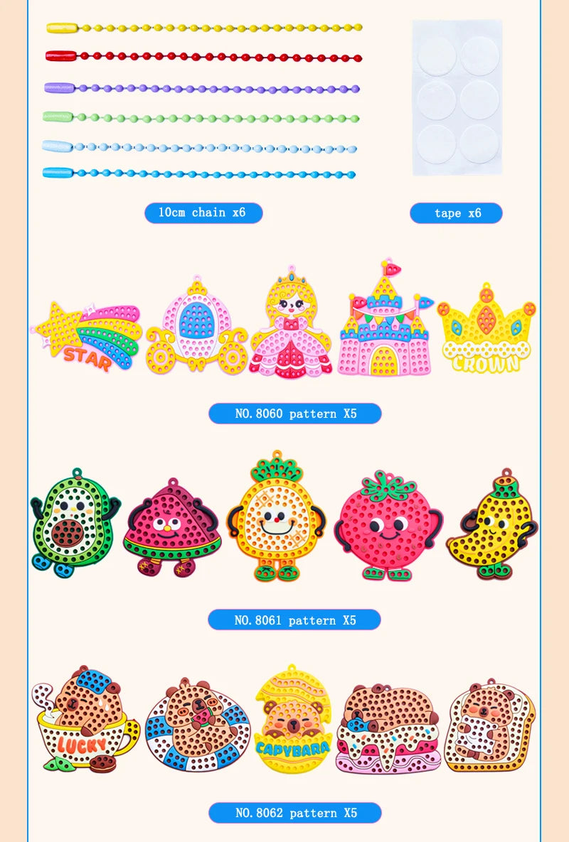 Handmade Set Beads Pen DIY Girls Toys Creative ballpoint pen painting Princess Rainbow Christmas Pattern Girl Gifts Toy for Kids