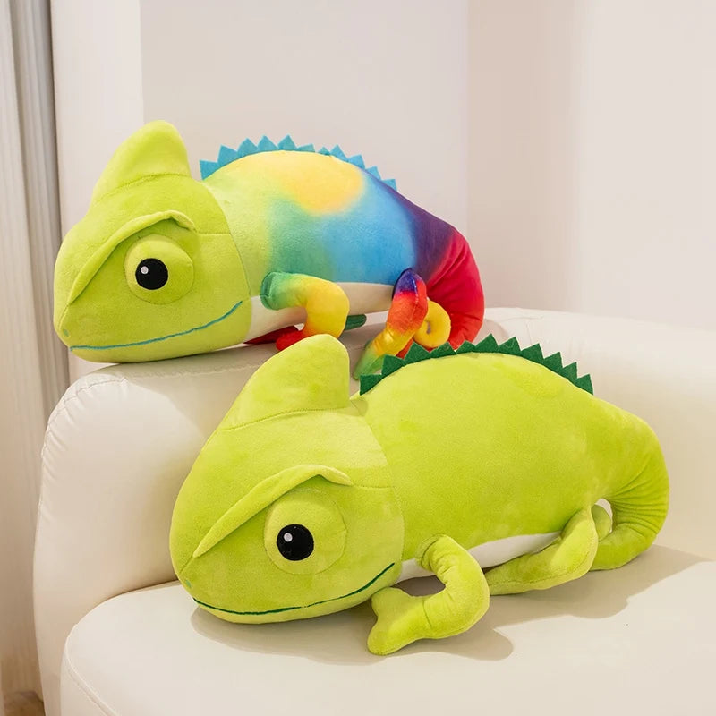 Hot 2026 New Cute Chameleon Plush Toys Stuffed Chubby Cartoon Crawling Lizard Doll Warm Soft Home Throw Pillow Funny Kids Gift