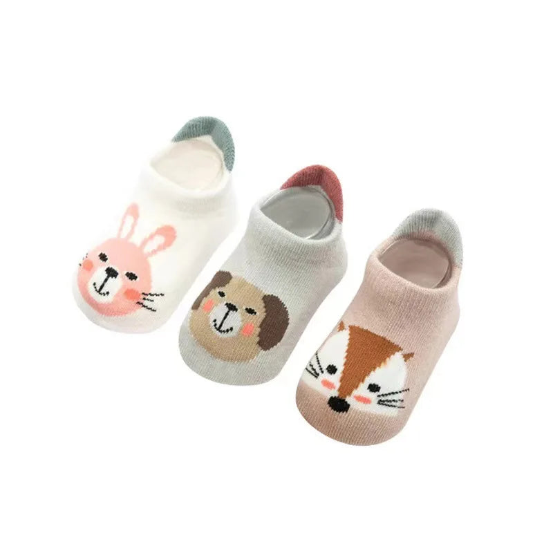 Non Slip Baby Toddler Socks Soft Anti Skid Floor Socks for Newborns and Infants With Rubber Grips For 0-5Years Cotton Baby Socks
