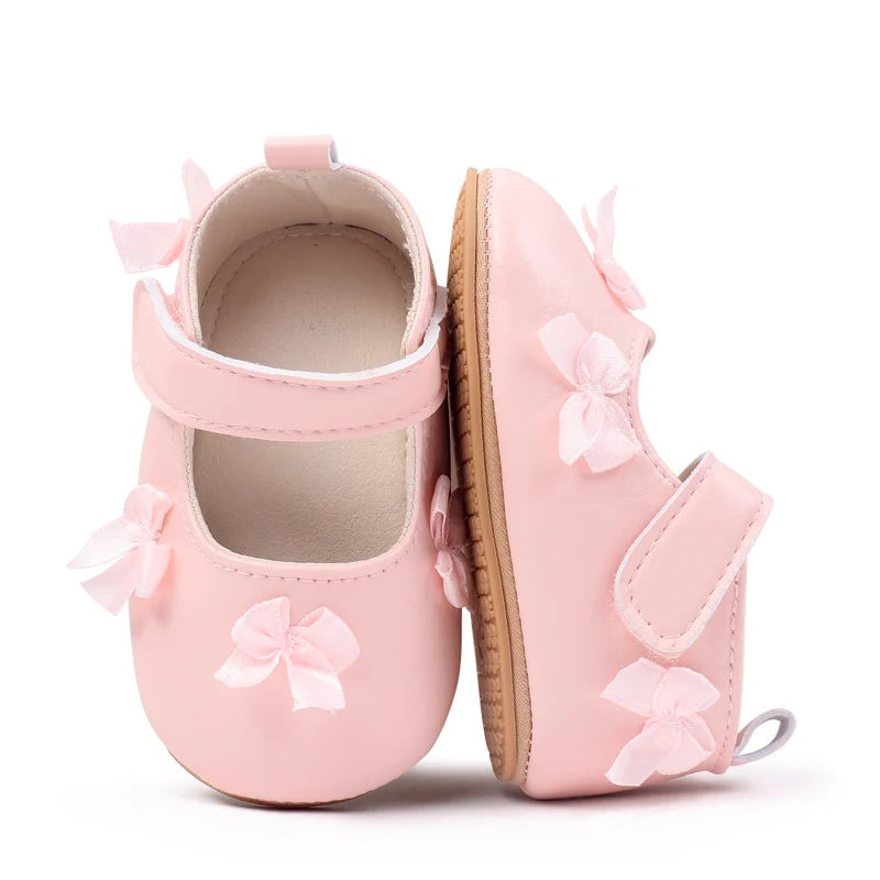 New Spring And Autumn Baby Girls First Walking Indoor Outdoor Toddler Shoes For 0-18M Baby Princess Shoes Soft TPR Sole