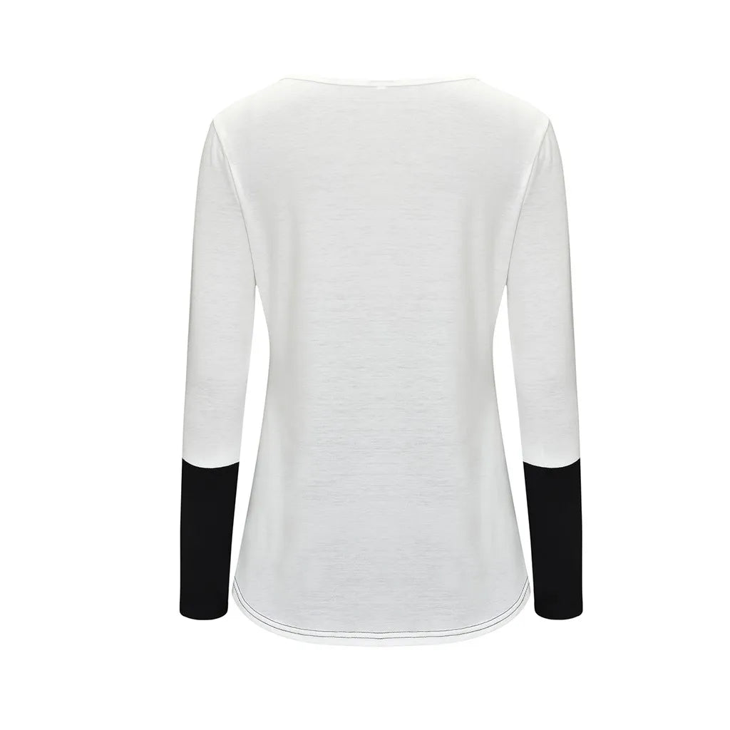 Fashion Pregnant Women Stiching Color Breastfeeding Nursing T Shirts Casual Loose Long Sleeve Tee Tops For Maternity