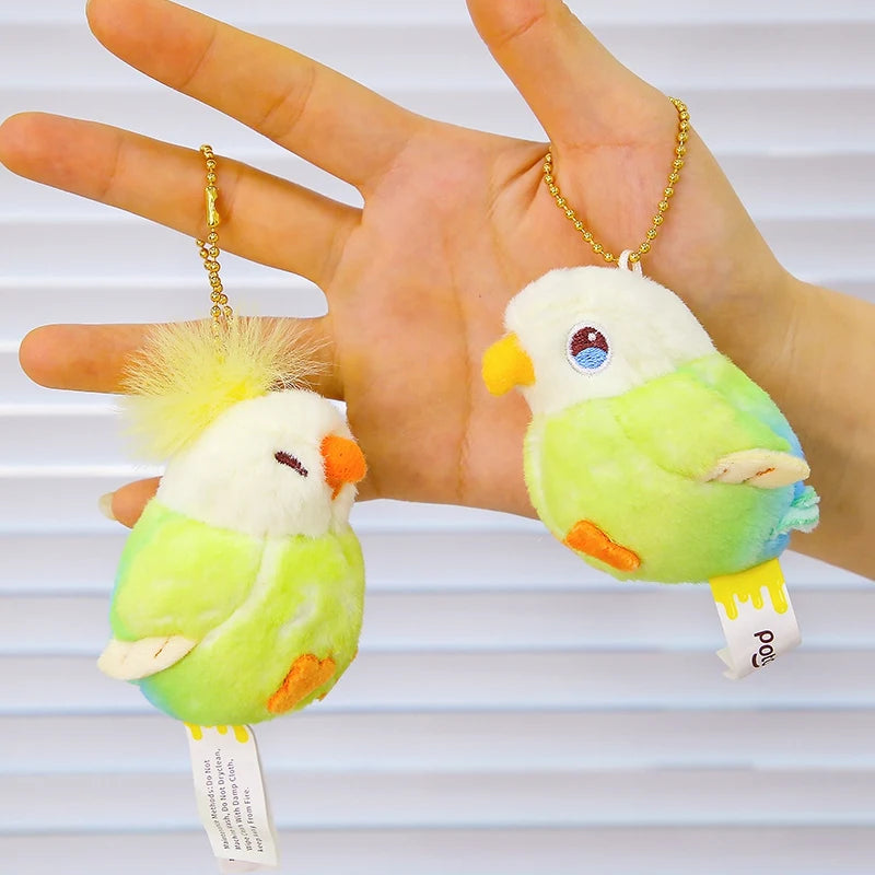 Kissing Couple Bird Plush Toys Stuffed Kissy Lovers Magnet Parrot Doll Bag Pendant Gifts for Couples Valentine's Day