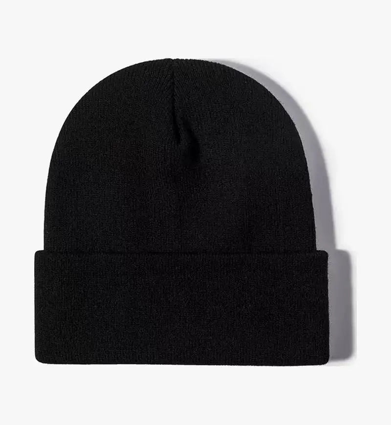 Knitted Hat For Men And Women Warm Beanie Model M01 Solid Color Rolled Edge