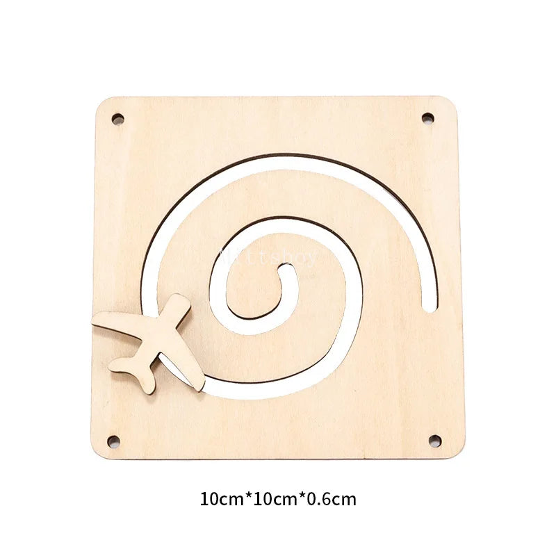 Montessori Busy Board Model 2024 Wooden Educational Toy For Children Helicopter Digits Sequin Accessories