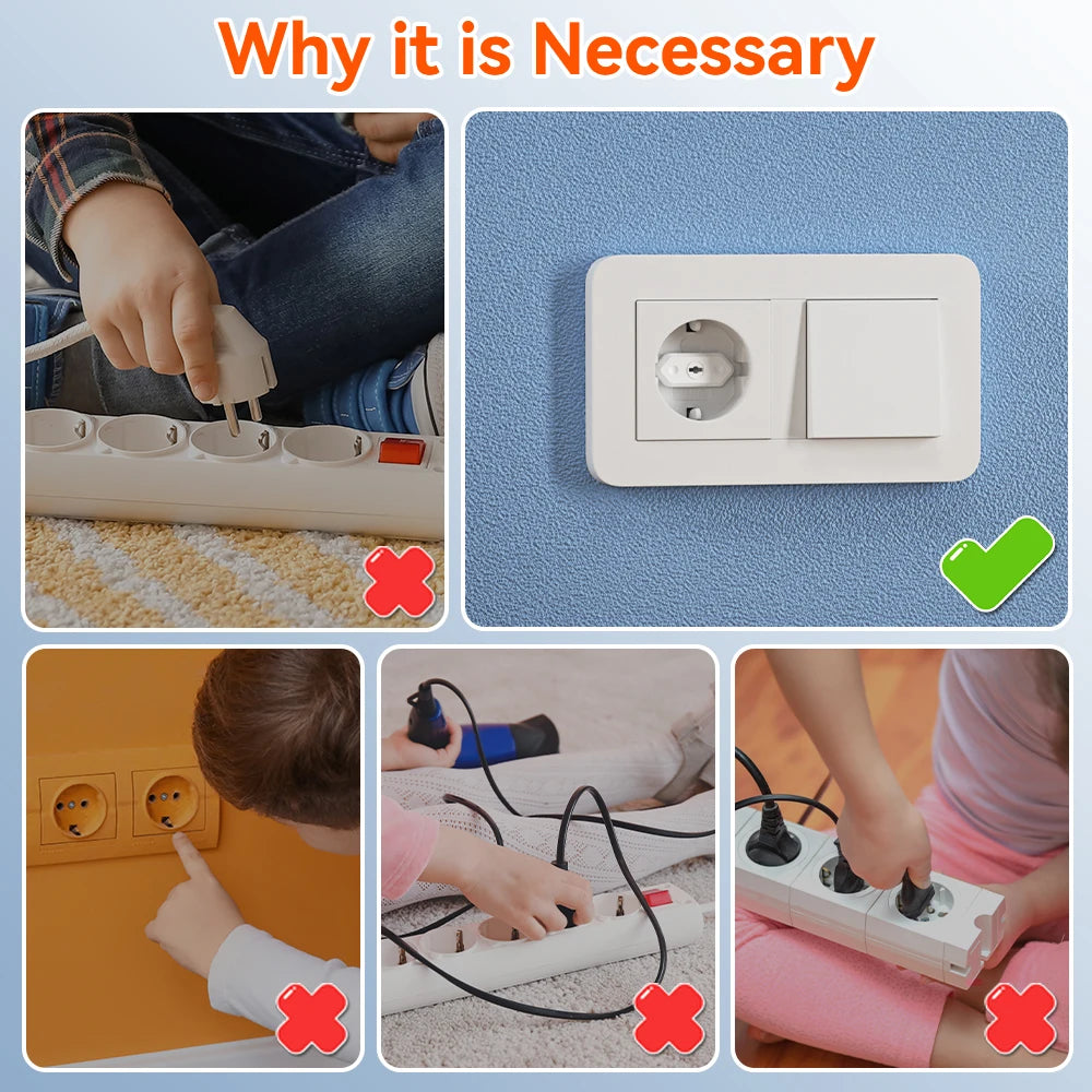 Chile/Brazil EU Universal Power Socket Outlet Plug Protective Covers Anti Electric Baby Safety Protector 20pcs