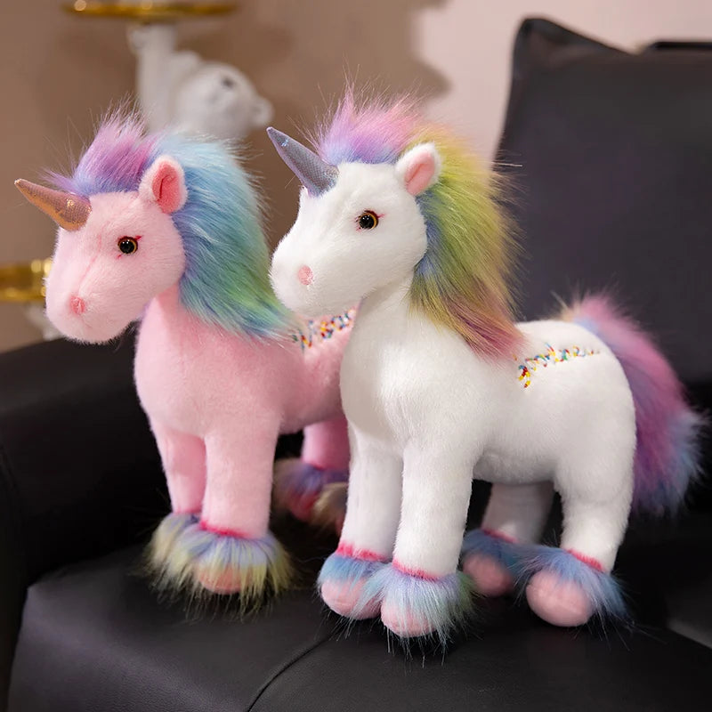 Rainbow Unicorn Plush Doll 32cm Colorful Hair Stuffed Animal For Home Decor And Children's Gift