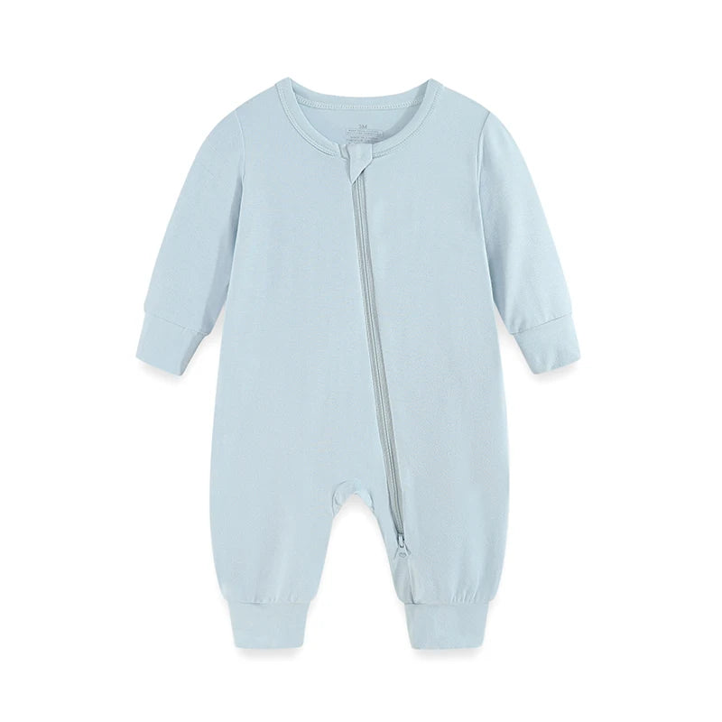 Kiddiezoom Four Seasons Long Sleeve Zipper Romper Unisex Infant Jumpsuit Rayon 1Pcs