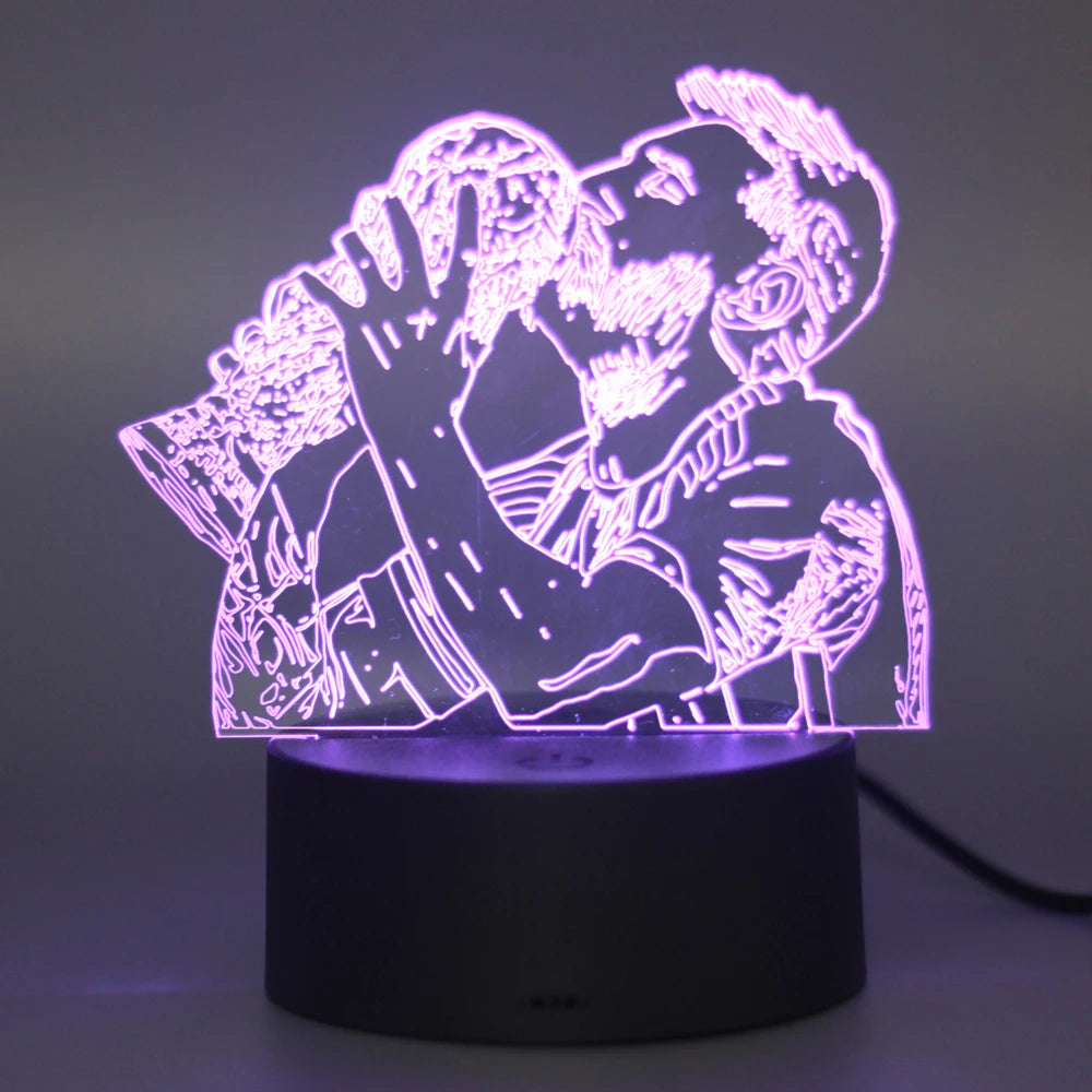 Messi 3D Illusion Night Light Crackle White 7 Color 16 Color Gradient Touch Switch LED Lamp