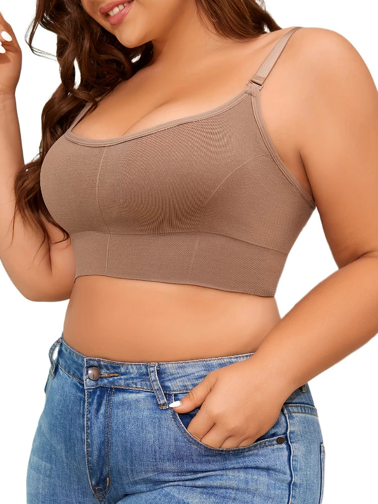 Women Bra Plus Size Seamless Brassiere Breathable Wire Free Bralette Underwear Comfortable Active Padded Brassiere Crop Top