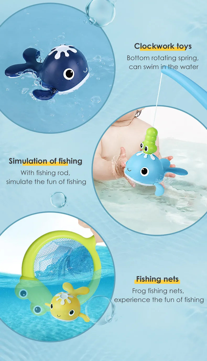 Children Bath Paddle Toys Magnet Fishing Toys Kids Swimming Pool Fishing Fun Game Toys Parent-child Interactive Water Toys Gift