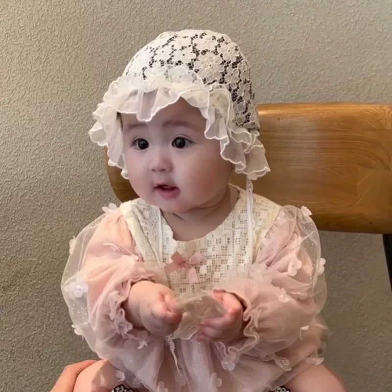 Baby Girl Lace Hat Newborn Photography Props Princess Girl Cap  Baby Photo Studio Beanie Cap