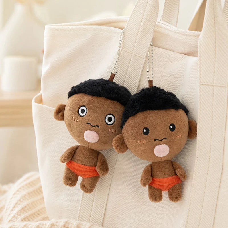 Net Red Black Pendant Keychain 15cm Natasha Black Plush Doll Black Man Decompression Squeeze Ball Plush Doll Boy Girl Gift