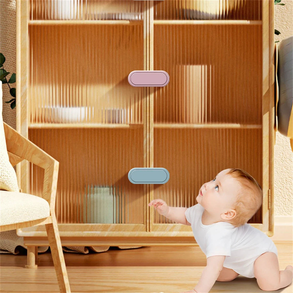 5/10 Pcs Baby Anti Pinch Hand Invisible Lock Children's Drawer Safety Latch Cabinet Door Protection  Opposite Door Wardrobe Lock