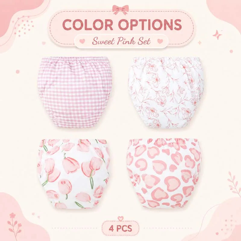 4Pcs Baby Diaper Training Pants Toddler Underwear Cotton Washable Infant Nappies Cloth Diapers Reusable Kids Shorts 11-18kg