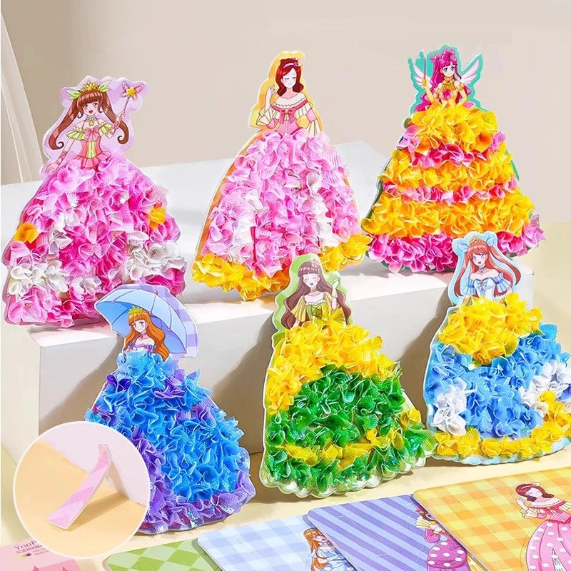 Children's Fabric Art Craze Poke Drawing Craft Toys Creative Puzzle Puncture Painting Poking Sticker Kids Birthday Gift For Girl
