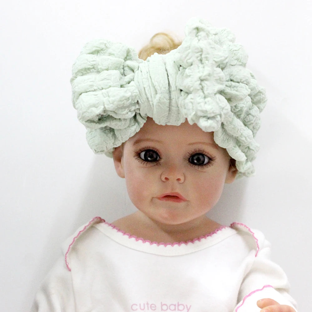 Bubble Print Beanie for Baby Girls Big Bowknot Turban Hat kids Indian Cap Cotton Beanies Infant Popcorn Hats Newborn Headwear
