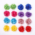 10Pcs random color ribbon flower hair band for girls ponytail head rope elastic embroidered ball headband hairdress