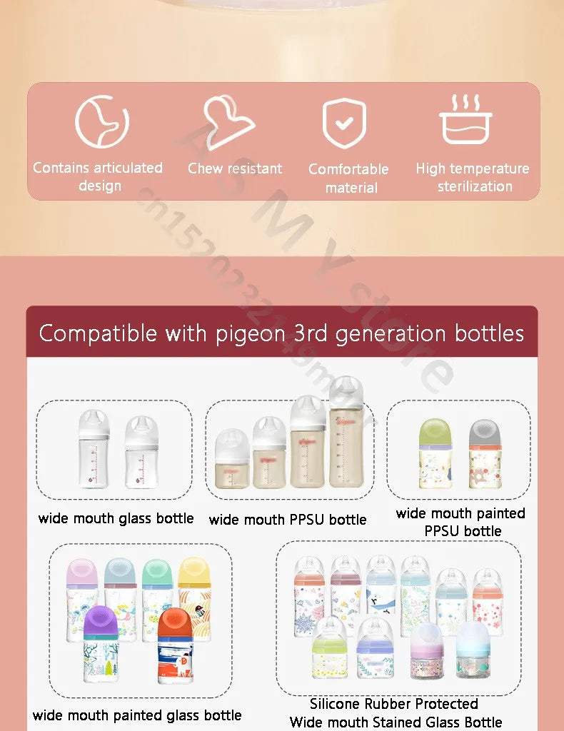 ANPEI for Pigeon 3 Wide Bottle Accessories/Nipple/Handle/Gravity Ball Straw Set