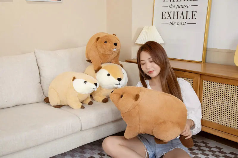 Hot 1pc 45cm/60cm Cute Nutria Peluche Toy Simulation Animal Dolls Kawaii Beaver Plush Pillow Stuffed Soft Birthday Decor Gift