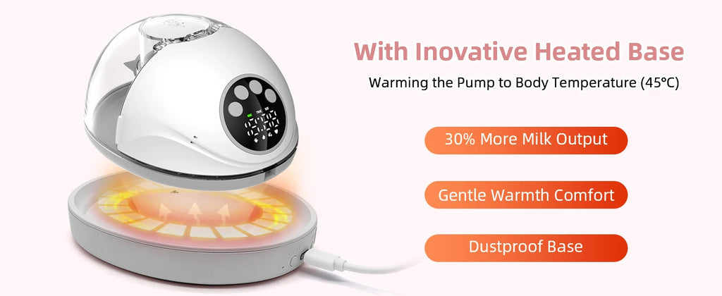 Wearable Electric Breastmilk Pump Handsfree BPA Free With UV Sterilize & Heated Base For Optional Wireless Breast Pump On-the-go