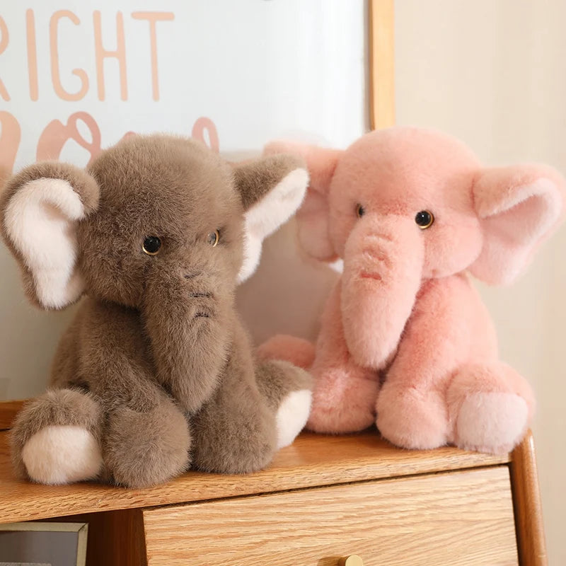 Wholesale 23/35cm Cute Pink Long Nose Elephant Plush Toys Lovely Soft Stuffed Cartoon Animals Dolls For Birthday Christmas Gift