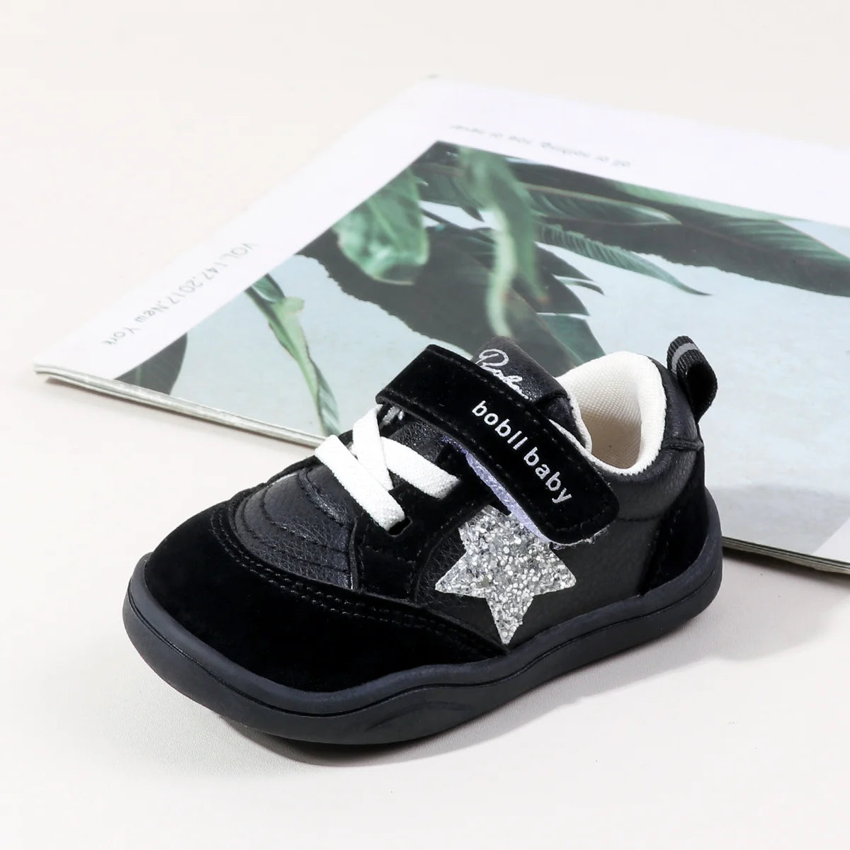 Baby Non Slip Walking Shoes Glitter Star Decor 0 To 2 Years Unisex Indoor Outdoor Sneakers