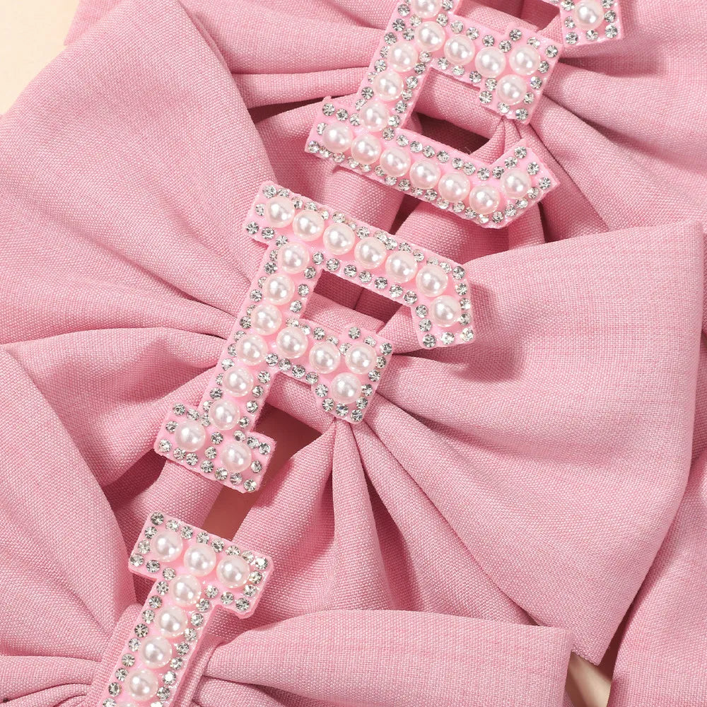 1Pc Solid Color 26 English Letters Hair Bows Clips for Girls Cotton Hairgrips Headwear Baby Hair Accessories Hair Clips Gift