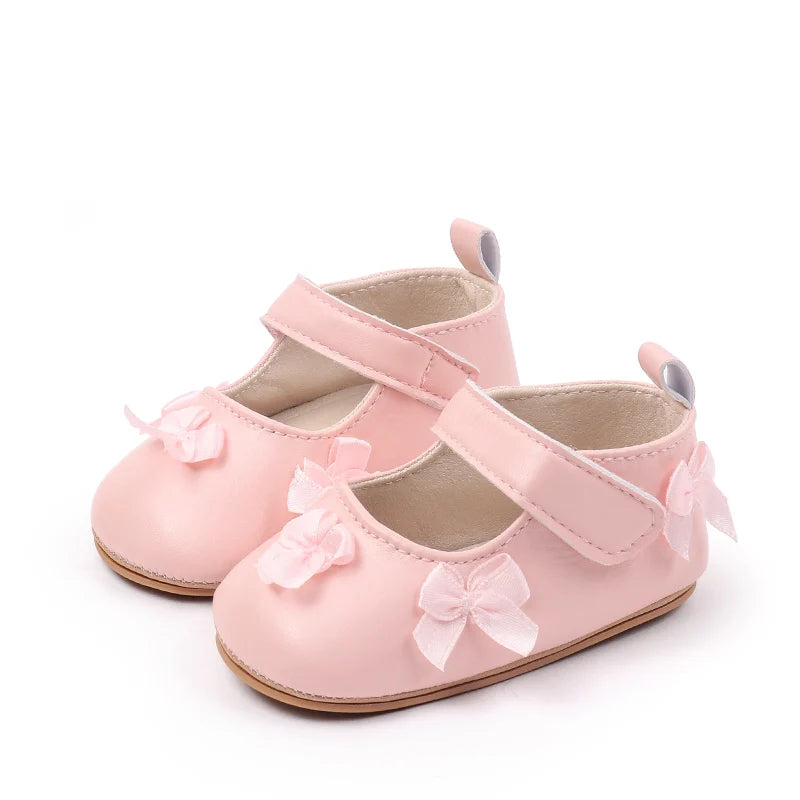 New Spring And Autumn Baby Girls First Walking Indoor Outdoor Toddler Shoes For 0-18M Baby Princess Shoes Soft TPR Sole