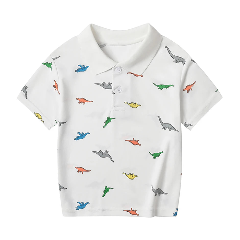1/3 Pack Children's Summer Dinosaur Printed Multicolor POLO Shirt Boys Casual Fashion Prince T-shirt Joker Comfortable Lapel T