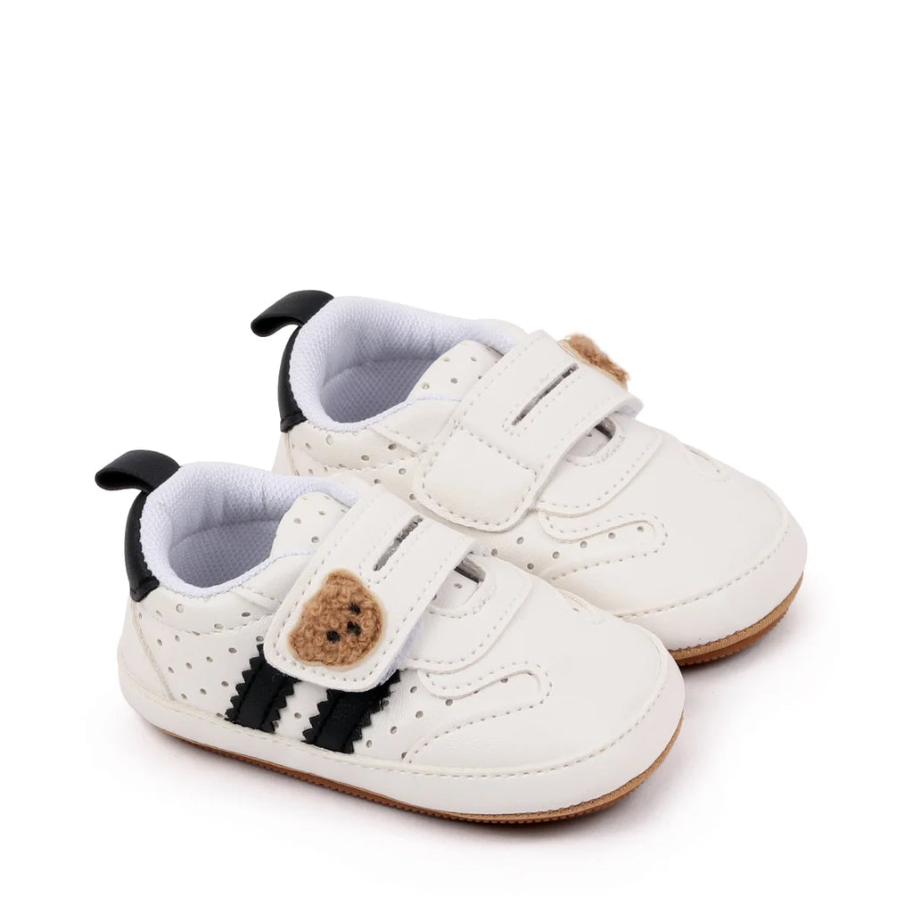 2025 0-18 Months Baby Boys Girls Sneakers Cute Bear Embroidery Infant First Walking Shoes Non-Skid Athletic Shoes